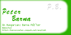 peter barna business card